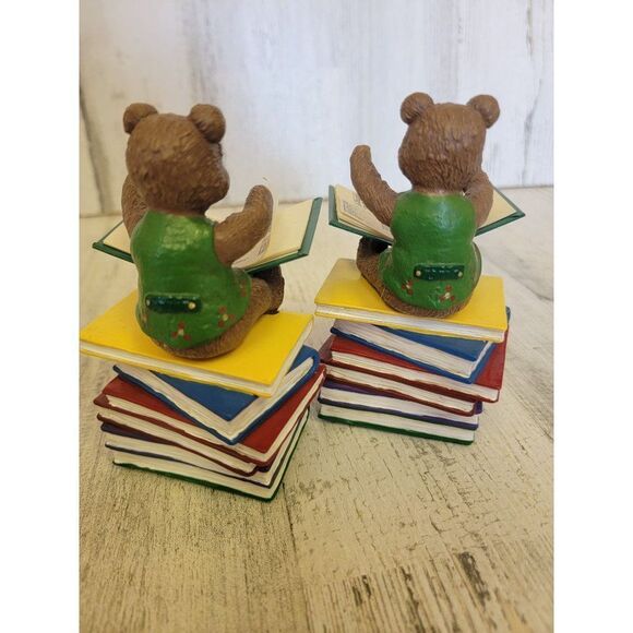 Santa Claus North Pole teddy bear helper books stack figure accessory xmas set - Picture 6 of 9